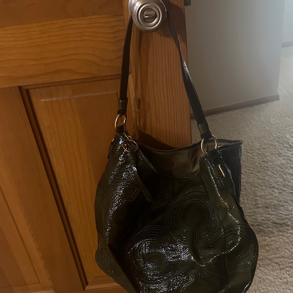 Coach Shiny Olive Shoulder Bag